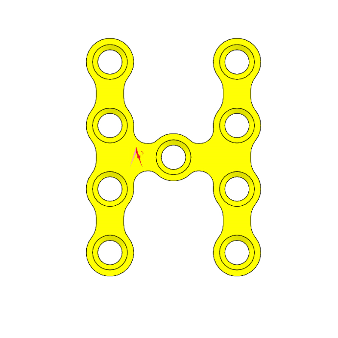 H PLATE TITANIUM (1.0mm, 8holes)