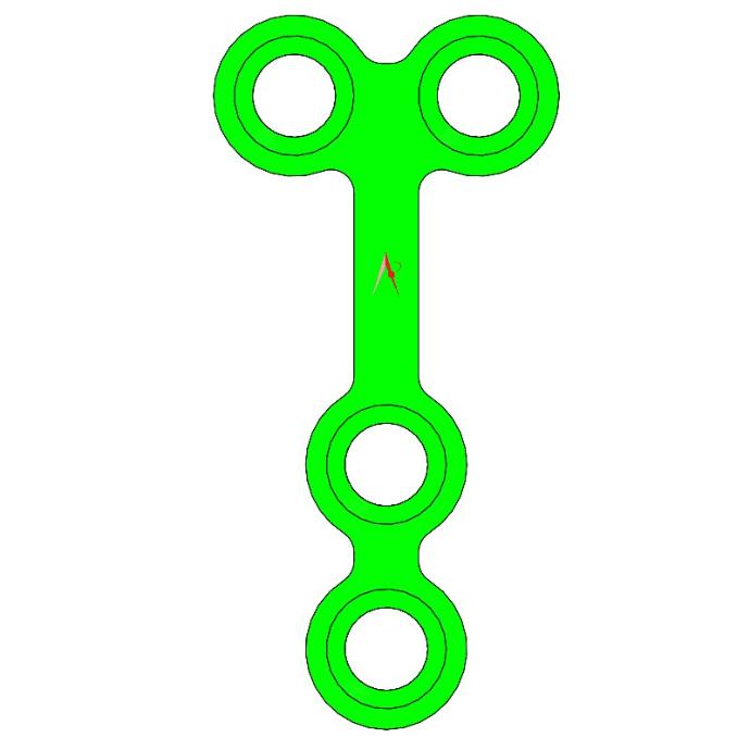 MEDIUM PLATES T WITH BRIDGE TITANIUM (4holes)