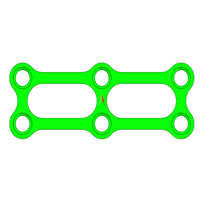 MEDIUM RECTANGULAR PLATE TITANIUM (2*2)